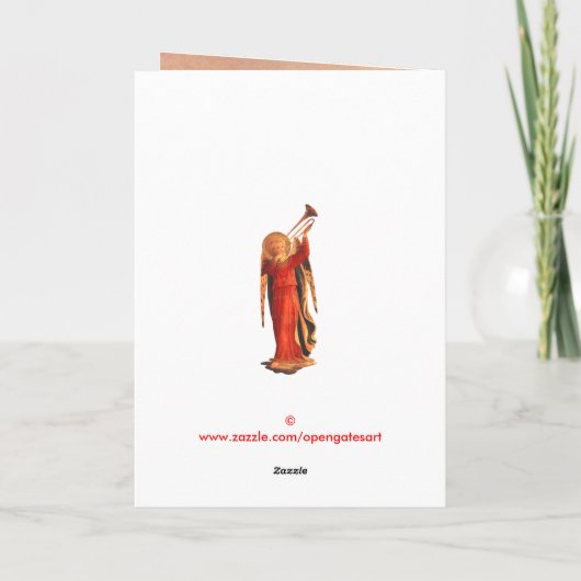 Angel mit Trumpet Feiertagskarte (Rückseite)