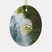 Angel mit Yin Yang Feathers Keramik Ornament (Rechts)