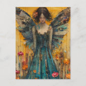 Angel Mixed Media Collage Postkarte (Vorderseite)