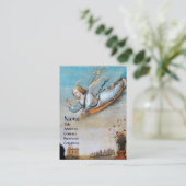 ANGEL MONOGRAM Pearl Paper Visitenkarte (Stehend Vorderseite)