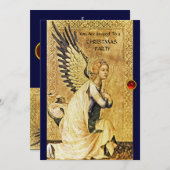 ANGEL MONOGRAM, Red Ruby Einladung (Vorne/Hinten)