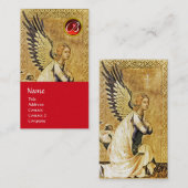 ANGEL MONOGRAM, rotes ruby Platin Visitenkarte (Vorne/Hinten)