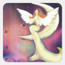 Angel Moon Mystical Stars Art von Kristy McAdams