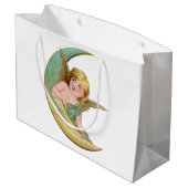 Angel Moon Painting Große Geschenktüte (Rückseite Schrägansicht)