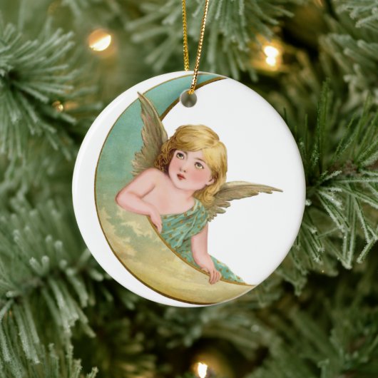 Angel Moon Painting Keramik Ornament (Baum)