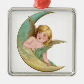 Angel Moon Painting Ornament Aus Metall (Vorne)
