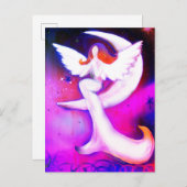 Angel Moon Stars Fairy Art Celestial Illustration Postkarte (Vorne/Hinten)