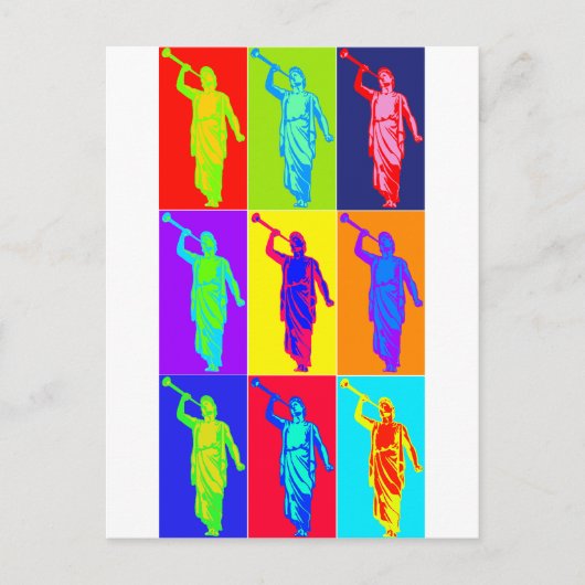 Angel Moroni Pop Art Postkarte (Vorderseite)
