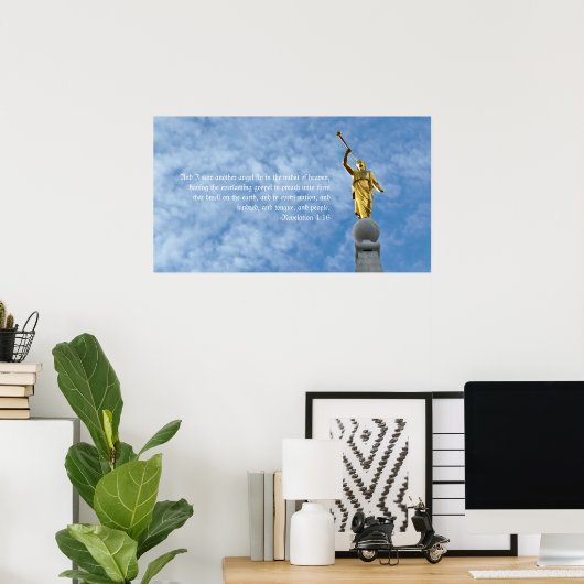 Angel Moroni zum Salzsee-Tempel Poster (Heimbüro)