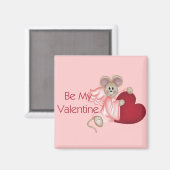Angel Mouse Be My Valentine Magnet (Vorderseite/Rückseite)