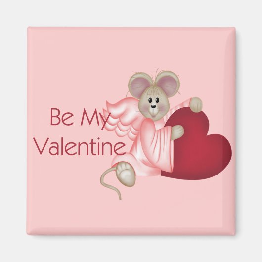 Angel Mouse Be My Valentine Magnet (Vorne)