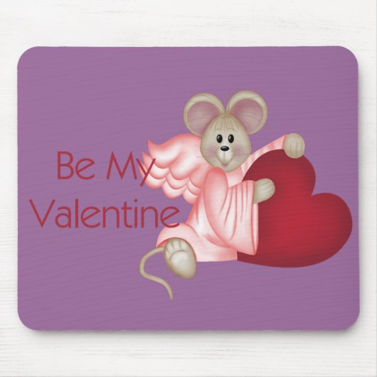 Angel Mouse Be My Valentine Mousepad (Vorne)