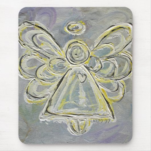 Angel Mousepad, weißer und silberer Lichtwächter Mousepad (Vorne)