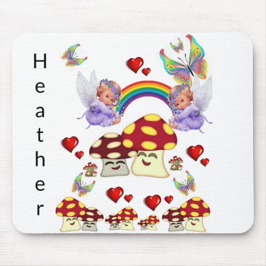 Angel Mushroom Herz Mouse Pad! Mousepad (Vorne)