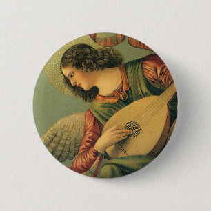 Angel Musician, Melozzo da Forli, Renaissance Art Button