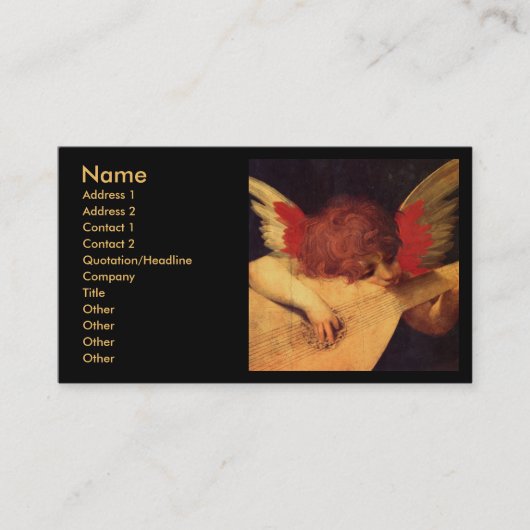 Angel Musician, Rosso Fiorentino Christlich Visitenkarte (Vorderseite)