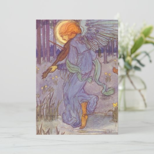 Angel Musician Violine spielen, Vintage Musik (Stehend Vorderseite)