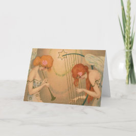 Angel Musicians Vintag Music Viktorianische Christ Feiertagskarte