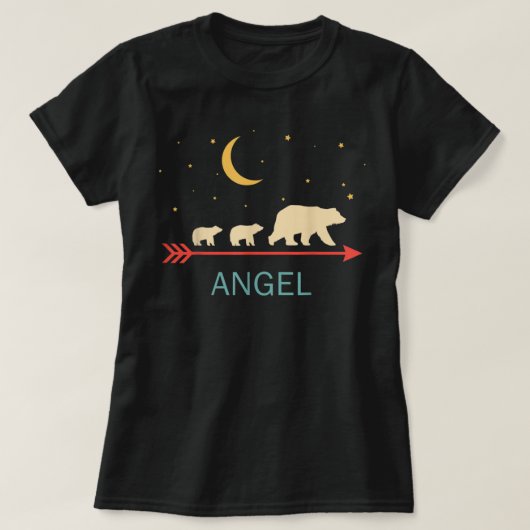 Angel Name Geschenk Personalisierten Mama Bär mit T-Shirt (Design vorne)