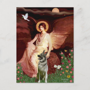Angel - Norwegischer Elkhound Postkarte