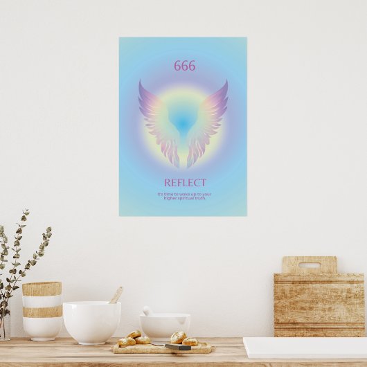 Angel Number Aura 666 Reflect Poster (Küche)