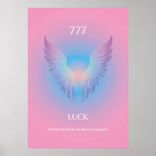 Angel Number Aura 777 Luck Poster (Vorne)