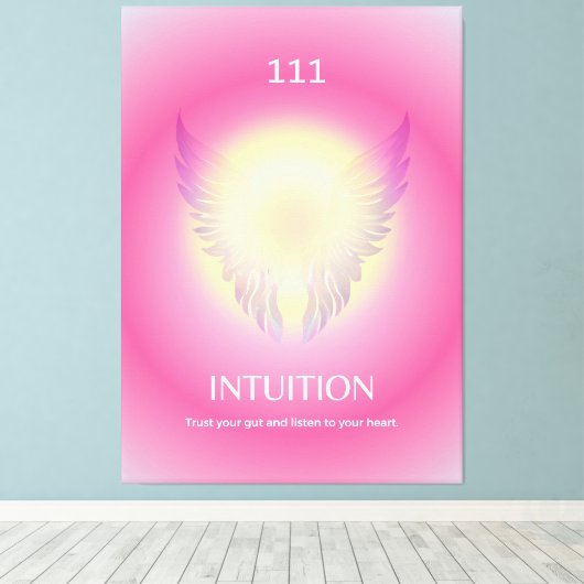Angel Number Aura Print 111 Intuition Leinwanddruck (Insitu (Holzboden))