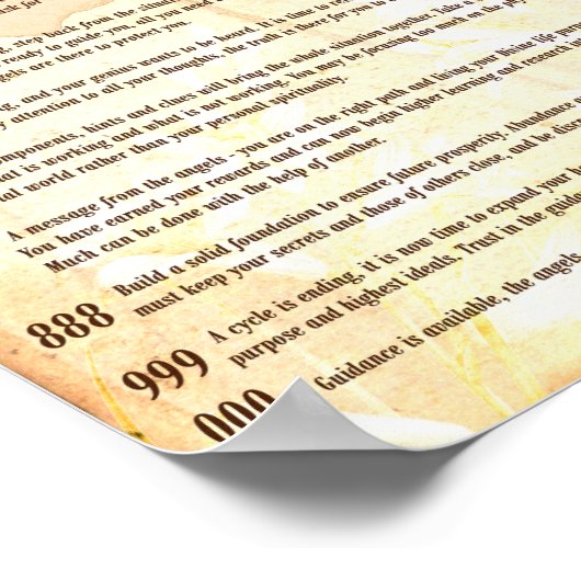 ANGEL NUMBERS POSTER (Ecke)