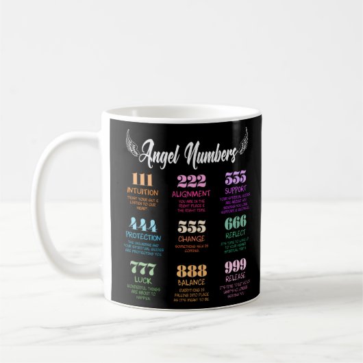 Angel Numbers Trend Quote Kaffeetasse (Links)