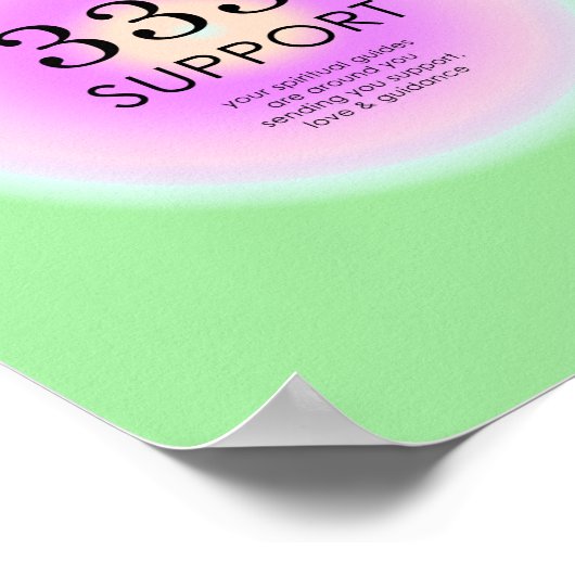 Angel Numerologie 333 Bedeutung Unterstützung Poster (Ecke)