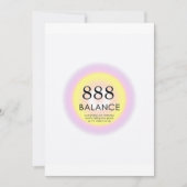 Angel Numerologie = 888 Balance Einladung (Vorderseite)