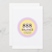 Angel Numerologie = 888 Balance Einladung (Vorne/Hinten)