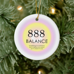 Angel Numerologie = 888 Balance Keramik Ornament