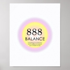Angel Numerologie = 888 Balance Poster