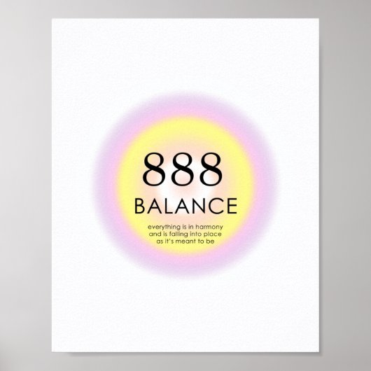 Angel Numerologie = 888 Balance Poster (Vorne)
