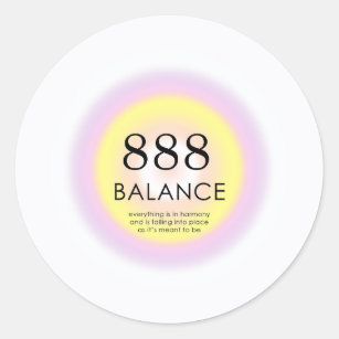 Angel Numerologie = 888 Balance Runder Aufkleber