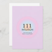 Angel Numerology 111 Intuition Einladung (Vorne/Hinten)