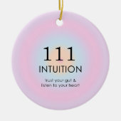 Angel Numerology 111 Intuition Keramik Ornament (Vorne)