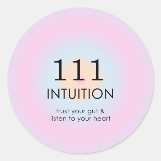 Angel Numerology 111 Intuition Runder Aufkleber (Vorderseite)