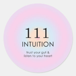 Angel Numerology 111 Intuition Runder Aufkleber