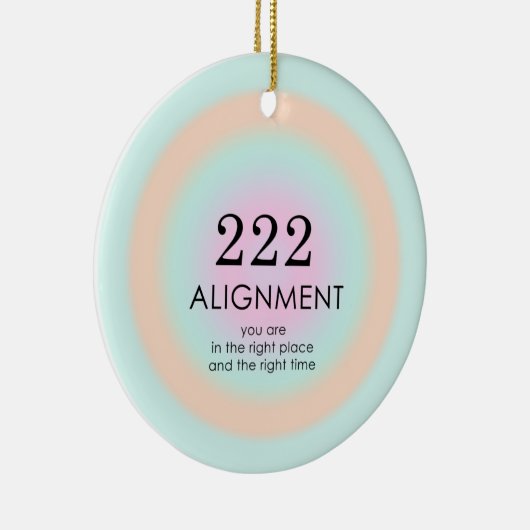 Angel Numerology 222 Alignment Motivation Keramik Ornament (Rechts)