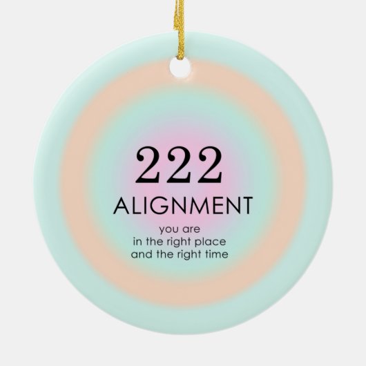 Angel Numerology 222 Alignment Motivation Keramik Ornament (Hinten)