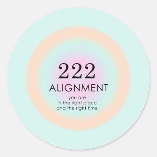 Angel Numerology 222 Alignment Motivation Runder Aufkleber (Vorderseite)