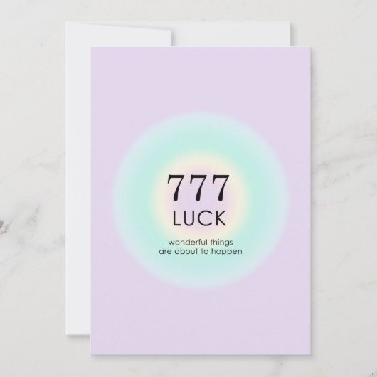 Angel Numerology 777 Luck Einladung (Vorderseite)