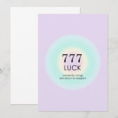 Angel Numerology 777 Luck Einladung (Vorne/Hinten)