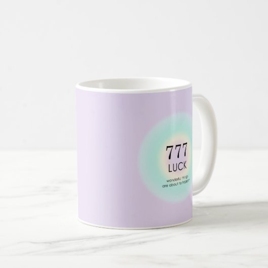 Angel Numerology 777 Luck Kaffeetasse (VorderseiteRechts)