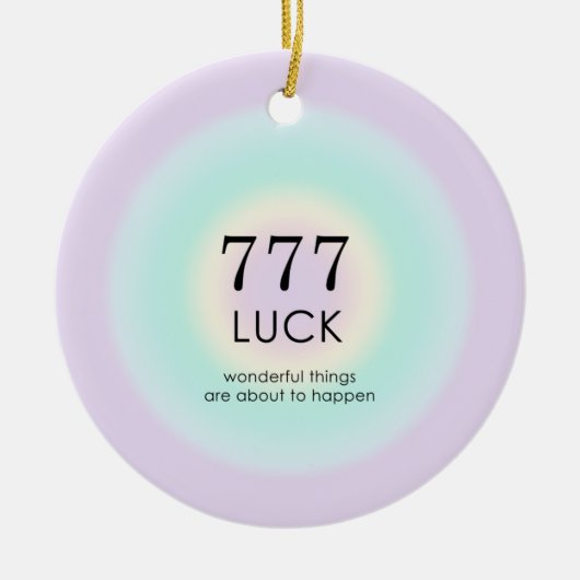 Angel Numerology 777 Luck Keramik Ornament (Vorne)