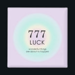 Angel Numerology 777 Luck Magnet<br><div class="desc">Entspannendes spirituelles ombre-Design mit Engel 777,  einer Glückszahl,  das Glück und Glück symbolisiert. Engel Zahlen 7777 Gradientenkarte mit Bedeutung und Zahlenerklärung. Engel Zahlen Geschenke.</div>