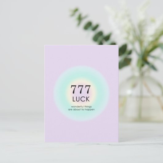 Angel Numerology 777 Luck Meaning Postkarte (Stehend Vorderseite)