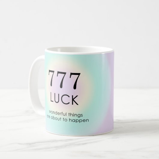 Angel Numerology 777 Luck Motivierend Kaffeetasse (Vorderseite Links)